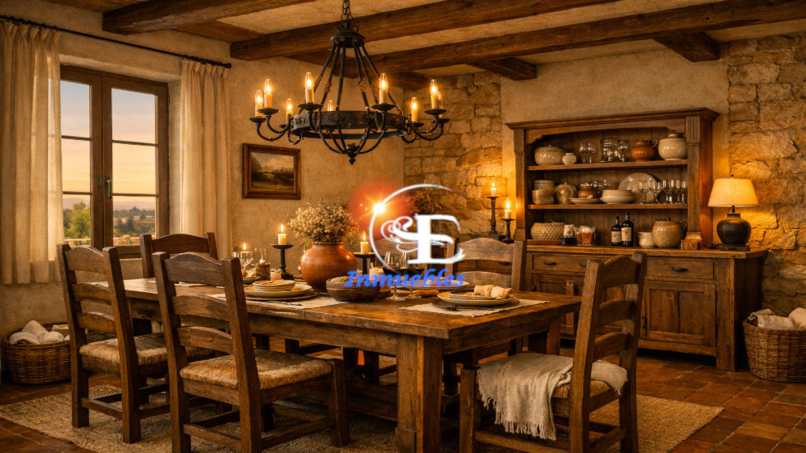 comedor casa rustica alborache - vivienda rural diseminada