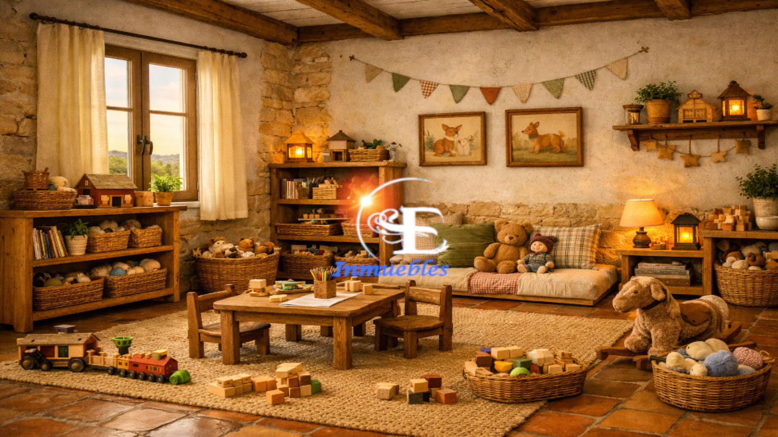 sala de juegos casa rustica alborache - vivienda rural diseminada